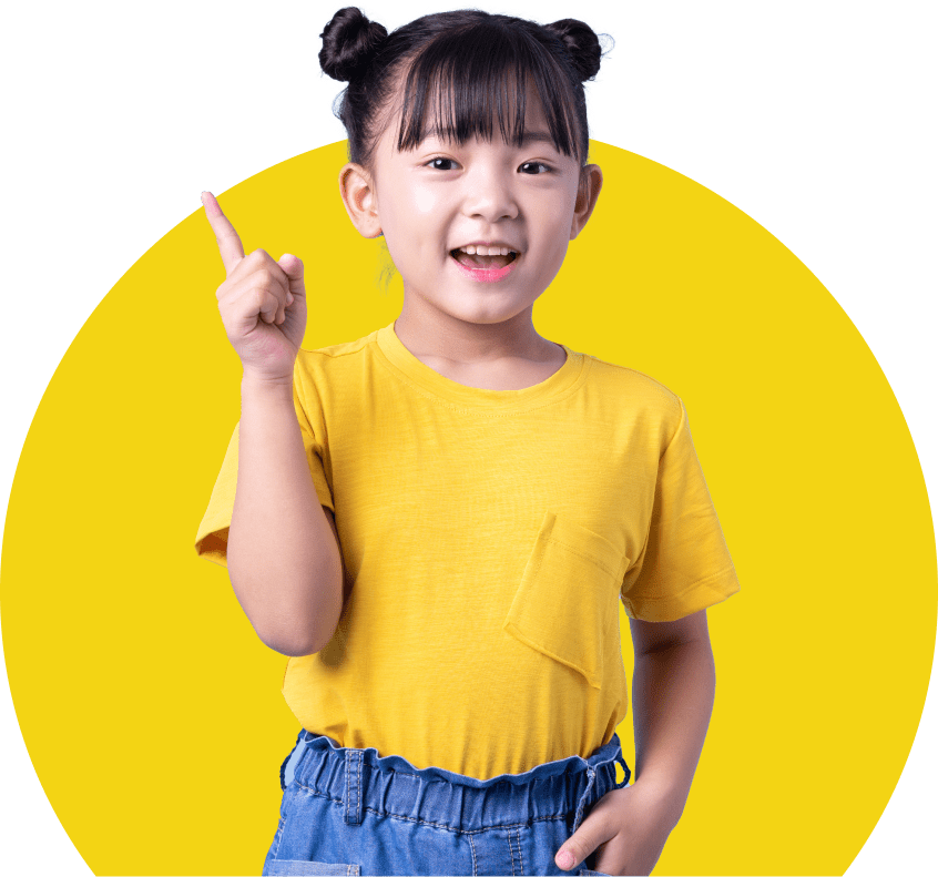 little girl pointing