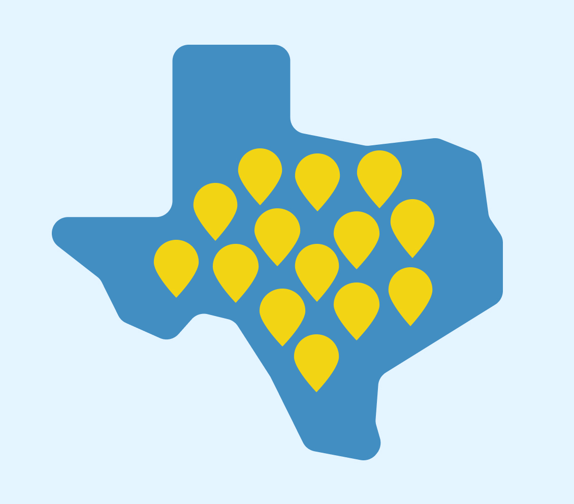 Texas with locations